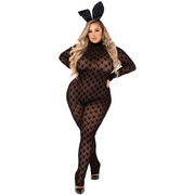 2pc Sheer Playboy Bunny Bodysuit for Raves - Grumps Collection