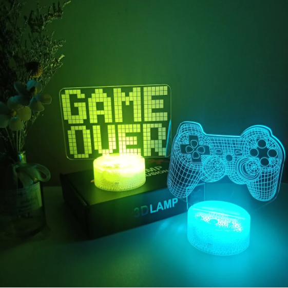 3D Night Lamp Color Changing Game Console Icon Logo.