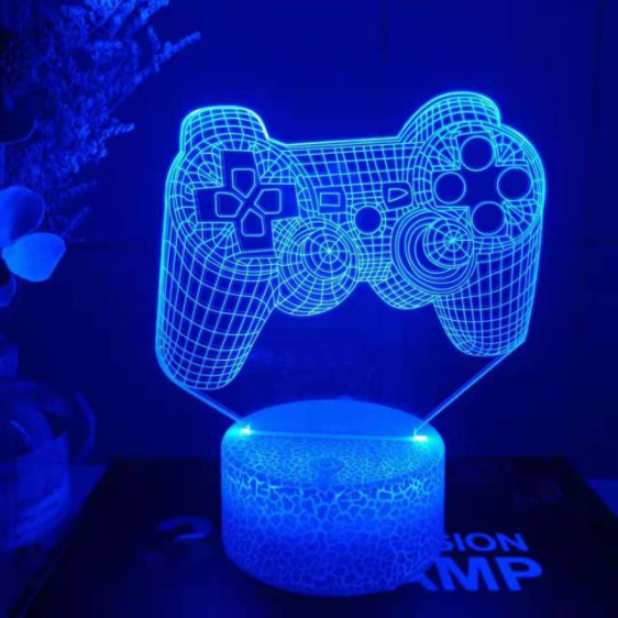 3D Night Lamp Color Changing Game Console Icon Logo.