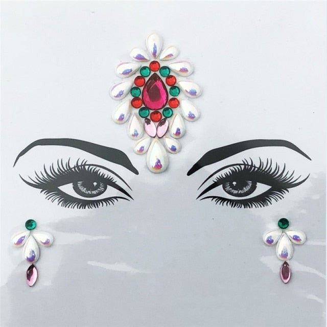 AKYZO Adhesive Face Gems Festival Jewelry Temporary Face Jewels