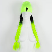 Neon wig hat for raves or music festivals.