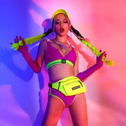 Purple Neon Green Rave Two-Piece Set (with Accessories).