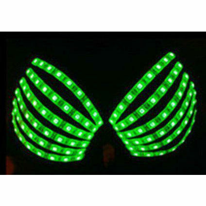 Green LED bra for raves.
