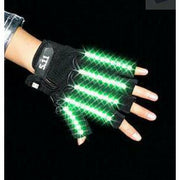 Green LED gloves for raves.