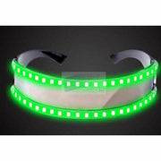 Green LED glasses for raves.
