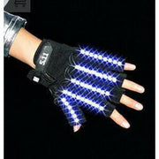 Blue LED gloves for raves.