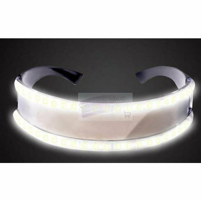White LED Futuristic Glasses for raves.