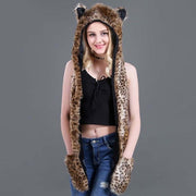 Faux Fur Animal Ear Flaps Gloves - Grumps Collection