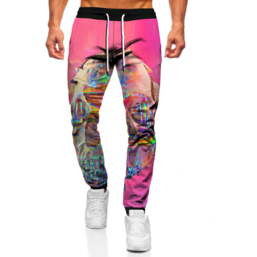 Pink Psychedelic Unisex Street Casual Trouser.