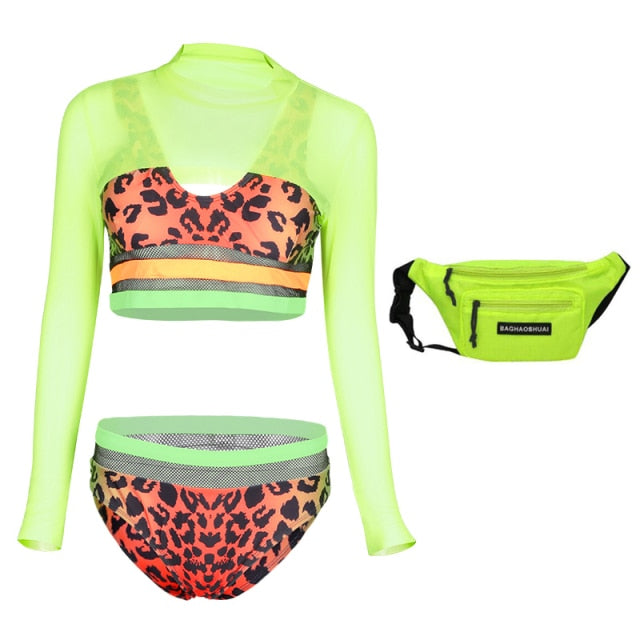 Sexy Leopard Rave Set with Fanny Pack.