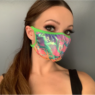 Colorful Snake Print Rave Mask - Grumps Collection