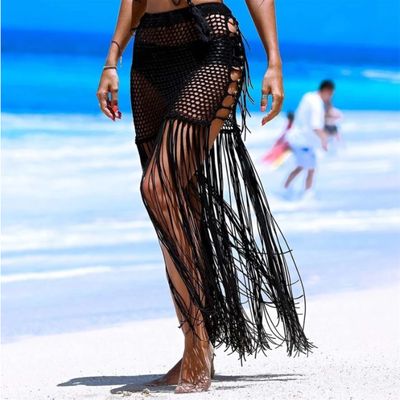 High Waisted Cover Up Tassel Skirt - Grumps Collection