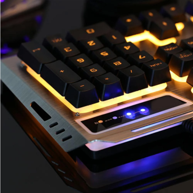 USB Wired Ergonomic Backlit Gaming Keyboard and Mouse Set.