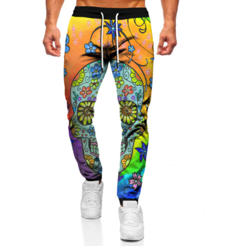 Hawaiian Skeleton Unisex Street Casual Trouser | Grumps