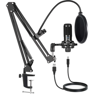 Computer Microphone Kit With Adjustable Arm Stand.