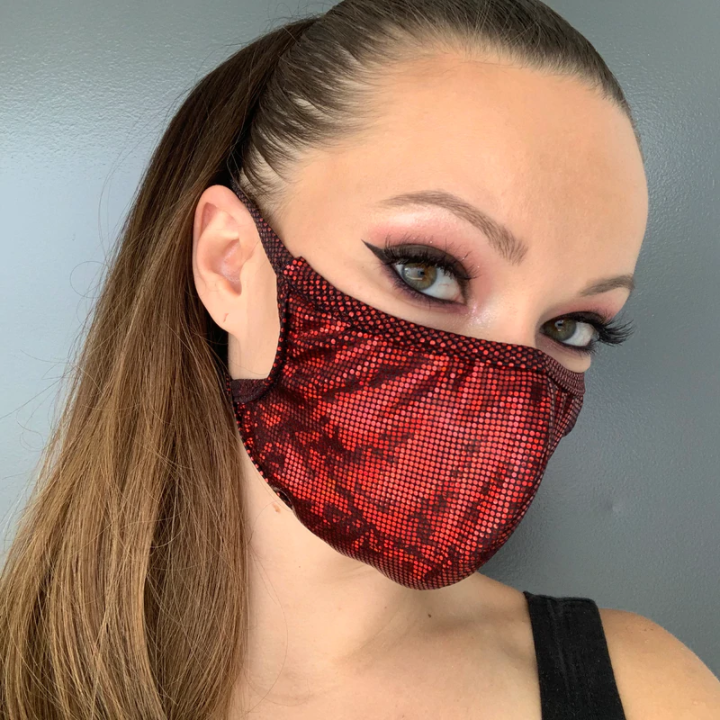 Red Rave Mask Red Shimmer Rave Mask | Grumps Collection