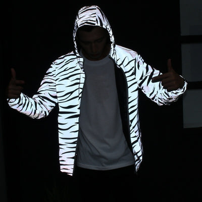 Reflective Glowing Jacket for Winter Raves.