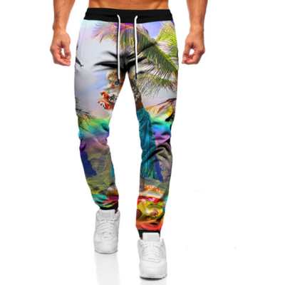 Psychedelic Tropical Unisex Street Casual Trouser.