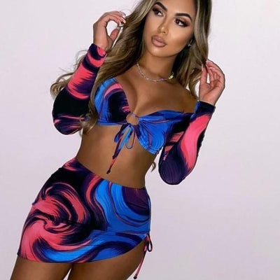 Psychedelic Liquid Two Piece Set for Raves - Grumps Collection